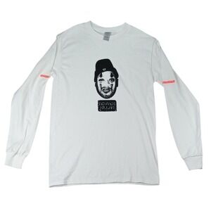 Gildan White Long Sleeve Graphic T Shirt Mens Size S "No Face Killah"‎ Print
